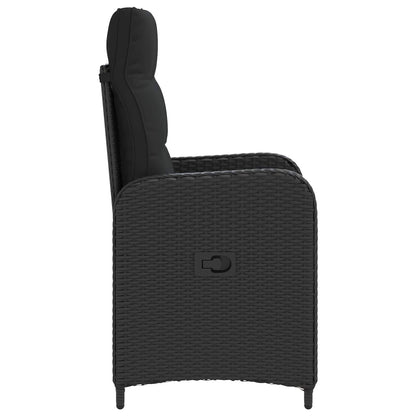 Sedia da giardino reclinabile Nero polyrattan