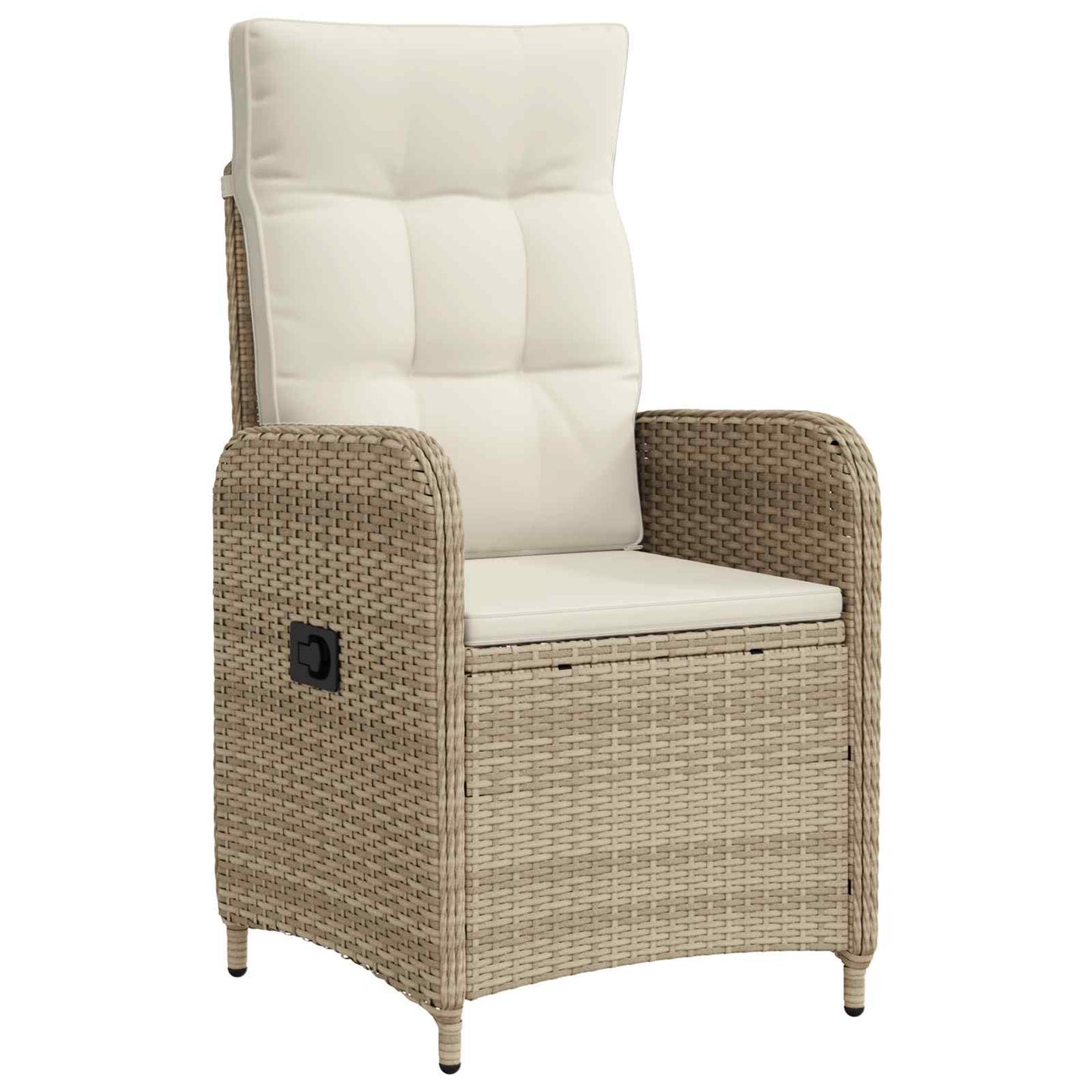 Sedia da giardino reclinabile Beige e Bianco Crema