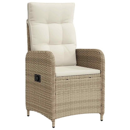 Sedia da giardino reclinabile Beige e Bianco Crema