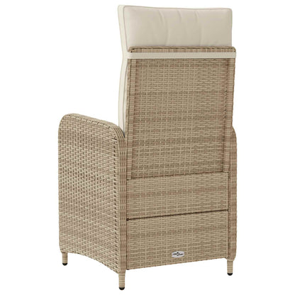 Sedia da giardino reclinabile Beige e Bianco Crema
