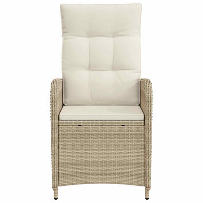 Sedia da giardino reclinabile Beige e Bianco Crema