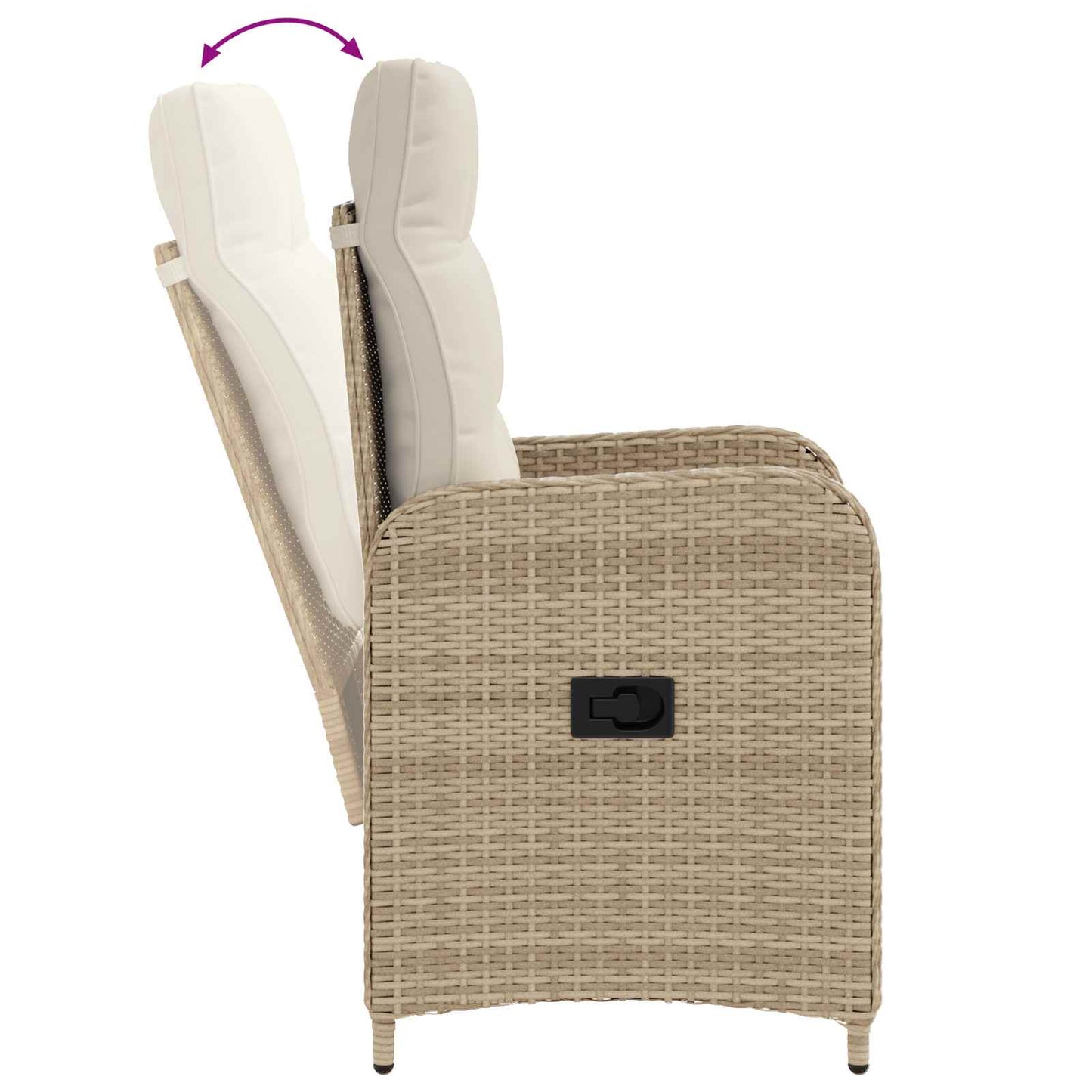 Sedia da giardino reclinabile Beige e Bianco Crema | homemem39