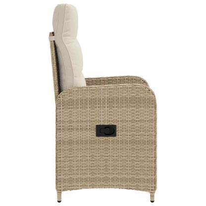 Sedia da giardino reclinabile Beige e Bianco Crema
