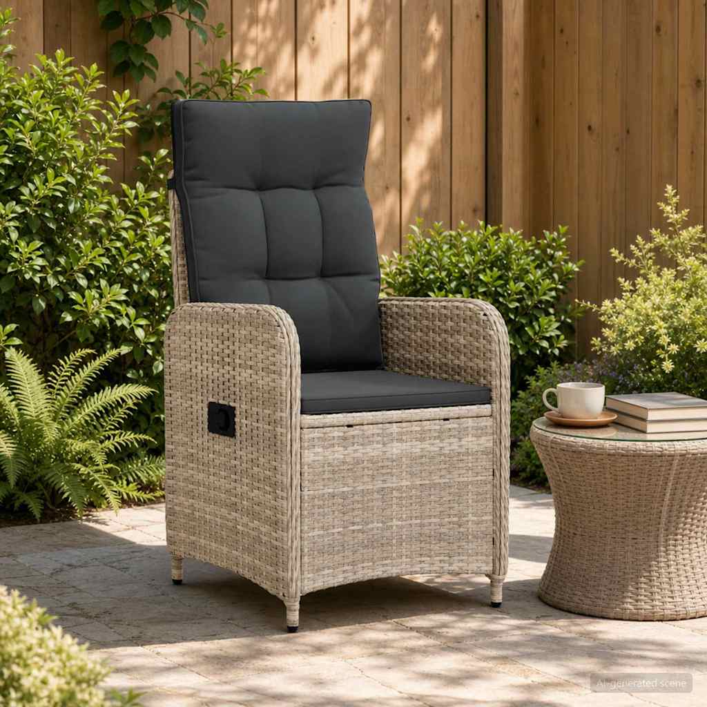 Sedia da giardino reclinabile Grigio chiaro e grigio scuro