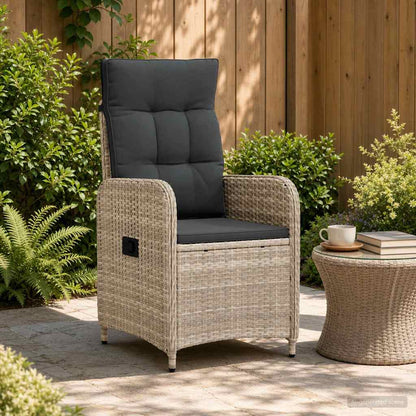 Sedia da giardino reclinabile Grigio chiaro e grigio scuro