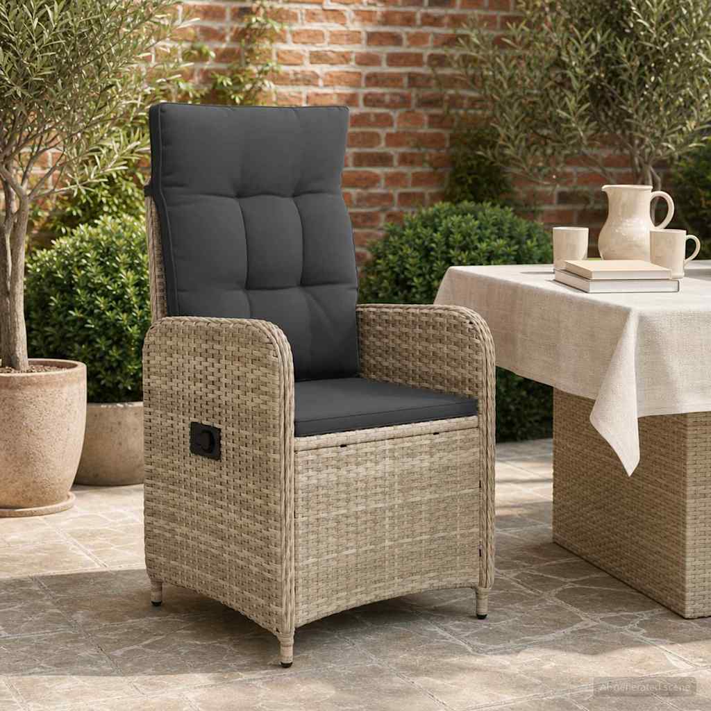Sedia da giardino reclinabile Grigio chiaro e grigio scuro