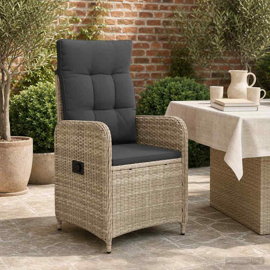Sedia da giardino reclinabile Grigio chiaro e grigio scuro