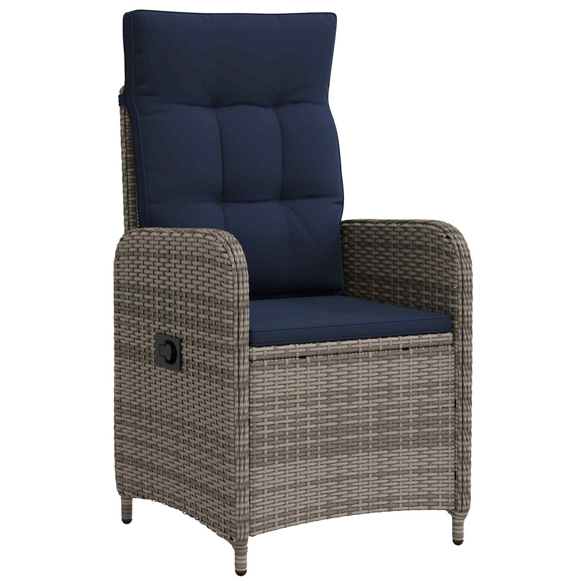 Sedia da giardino reclinabile Grigio e Blu Navy | homemem39