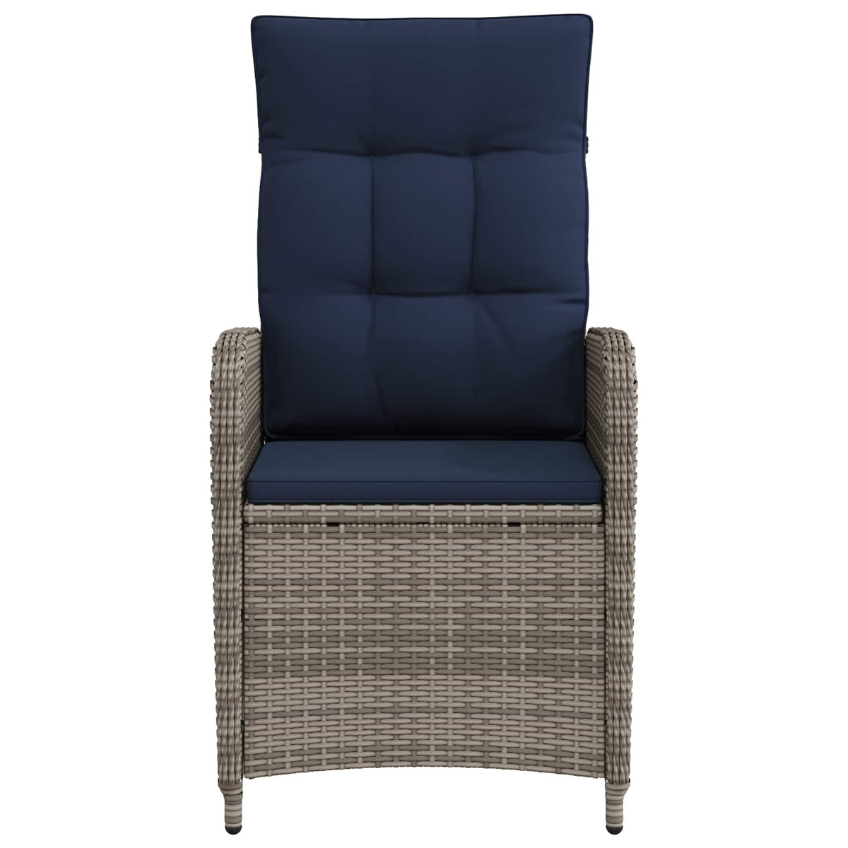 Sedia da giardino reclinabile Grigio e Blu Navy | homemem39