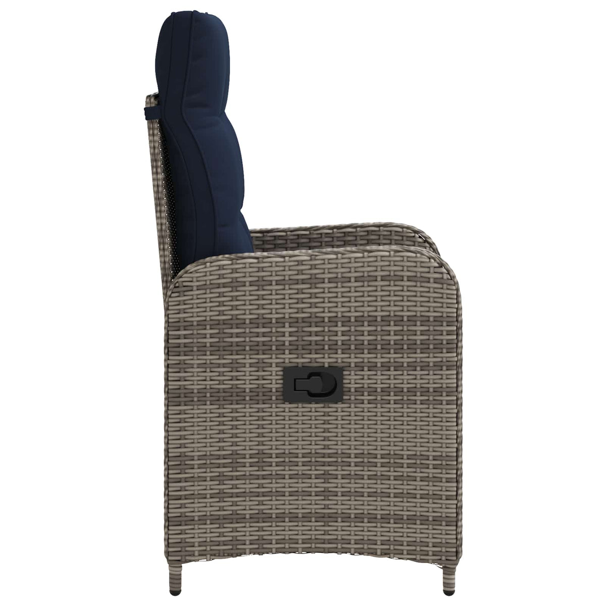 Sedia da giardino reclinabile Grigio e Blu Navy | homemem39