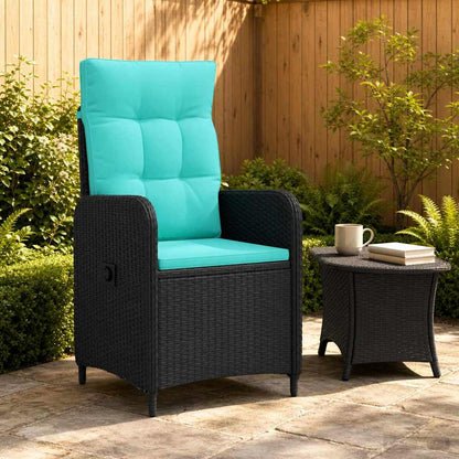 Sedia da giardino reclinabile Nero e Turchese | homemem39