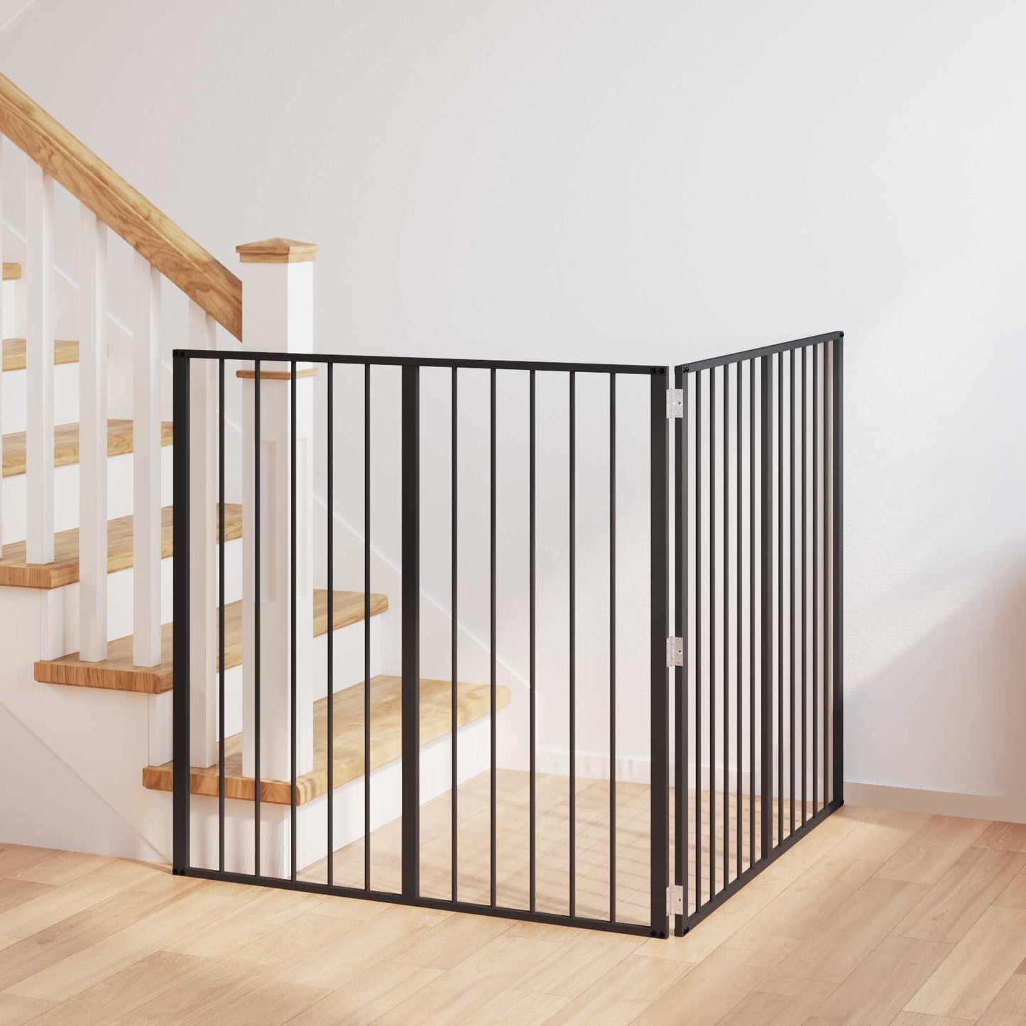 Cancello per cani 2 pcs Nero 100 x 100 cm Acciaio zincato | homemem39