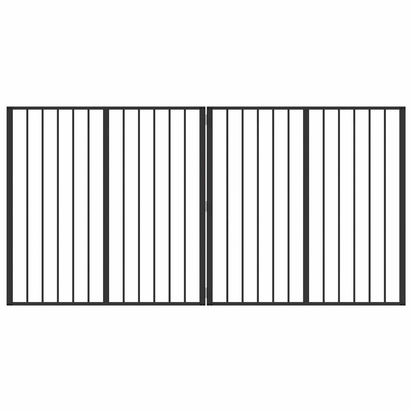 Cancello per cani 2 pcs Nero 100 x 100 cm Acciaio zincato | homemem39