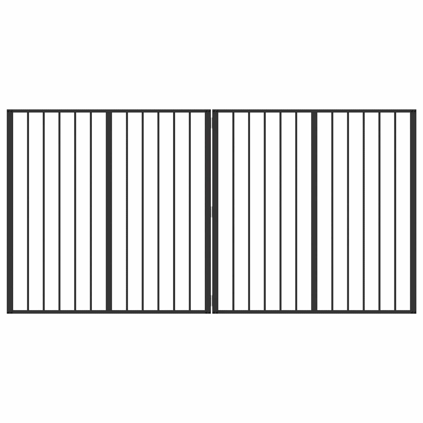Cancello per cani 2 pcs Nero 100 x 100 cm Acciaio zincato | homemem39