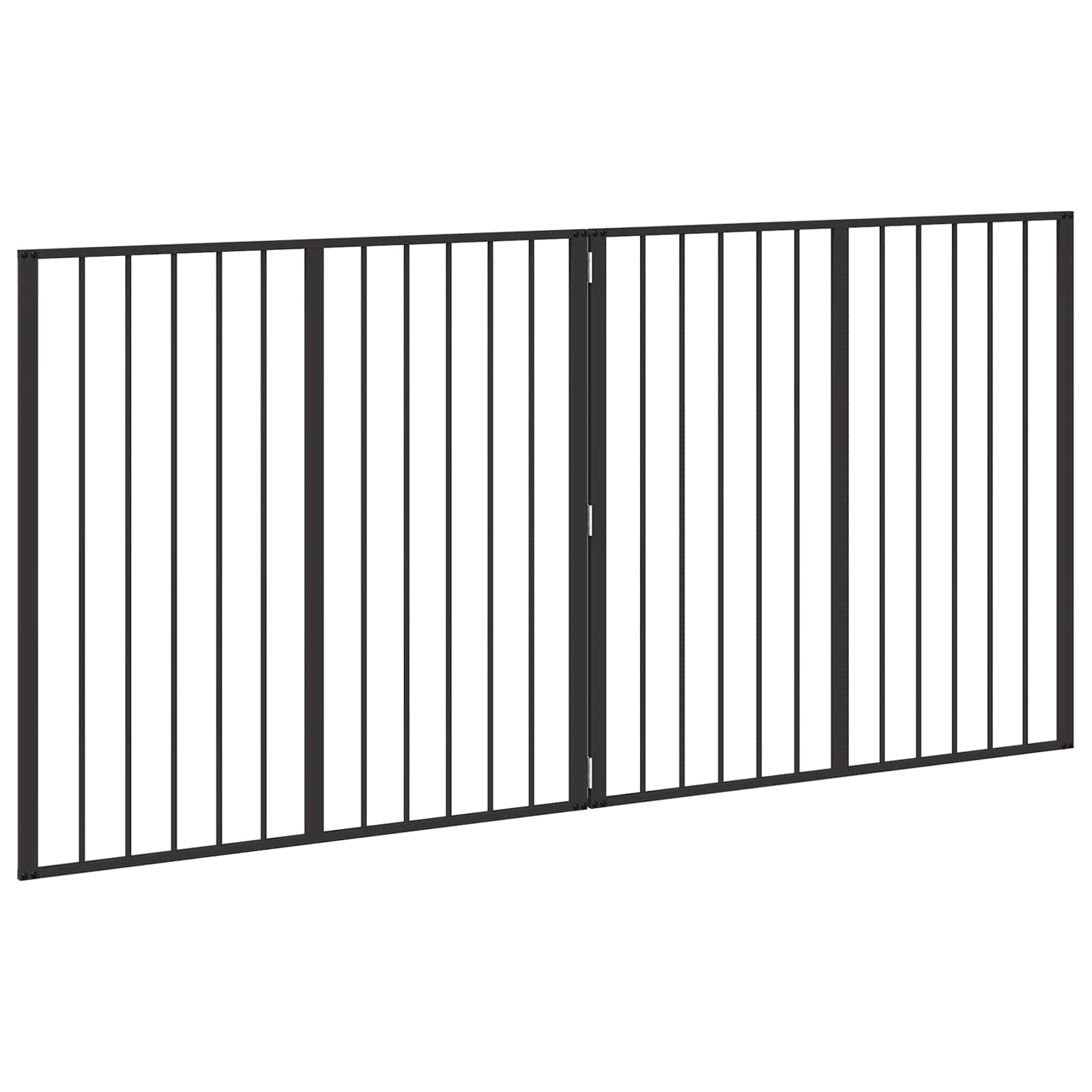 Cancello per cani 2 pcs Nero 100 x 100 cm Acciaio zincato | homemem39