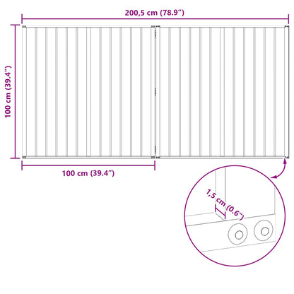 Cancello per cani 2 Panels Nero 100 x 100 cm Acciaio zincato