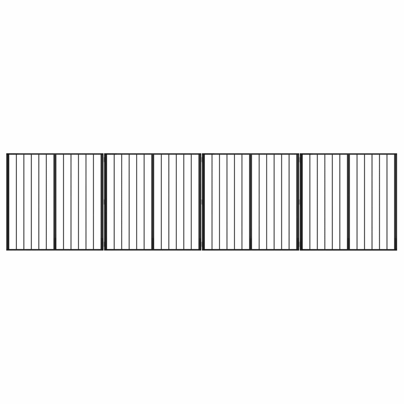 Cancello per cani 4 pcs Nero 100 x 100 cm Acciaio zincato | homemem39