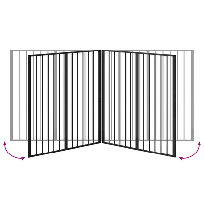 Cancello per cani 4 pcs Nero 100 x 100 cm Acciaio zincato | homemem39