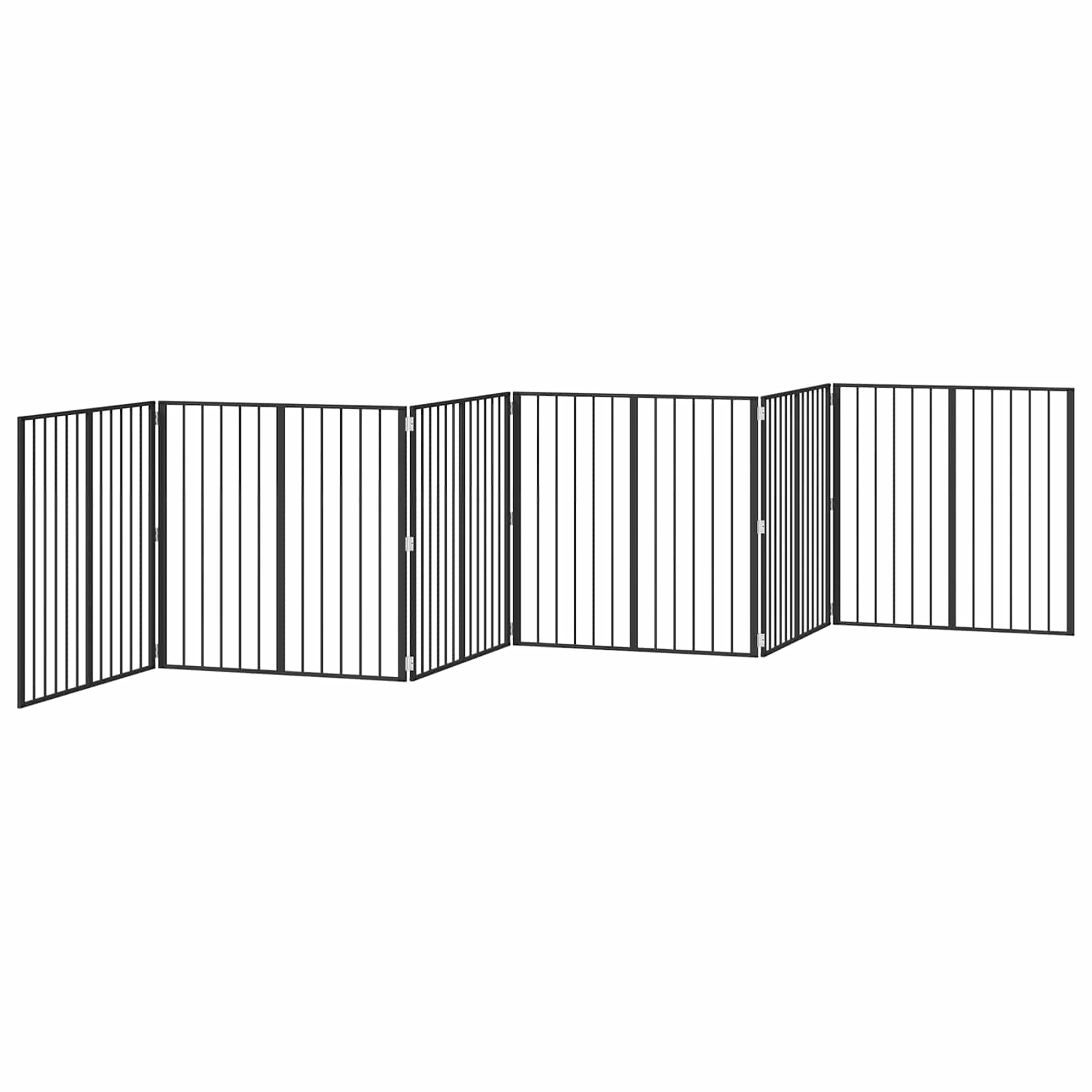 Cancello per cani 6 pcs Nero 100 x 100 cm Acciaio zincato | homemem39