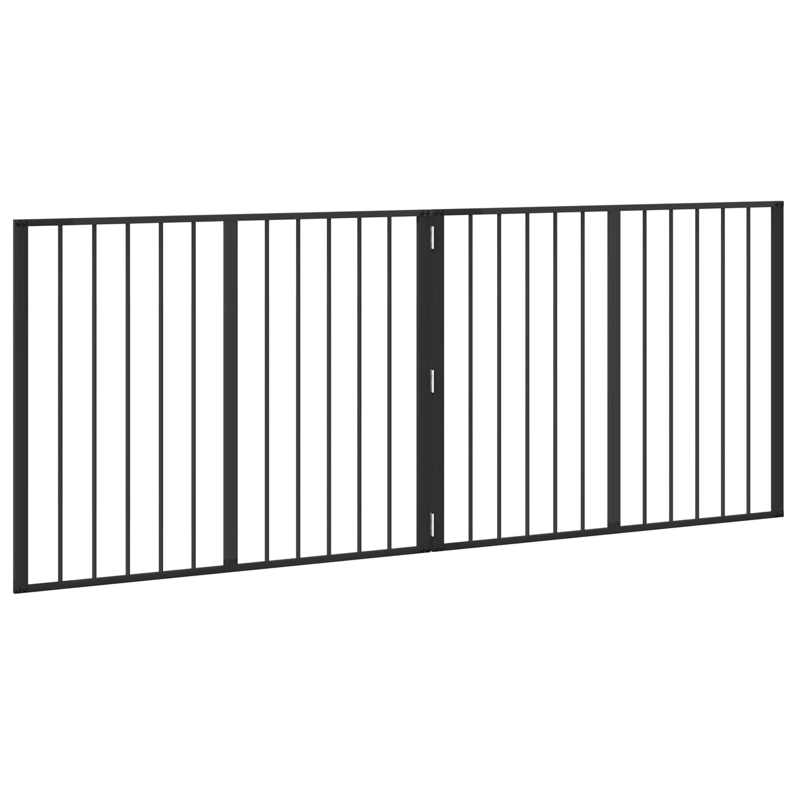 Cancello per cani 2 pcs Nero 100 x 80 cm Acciaio zincato | homemem39