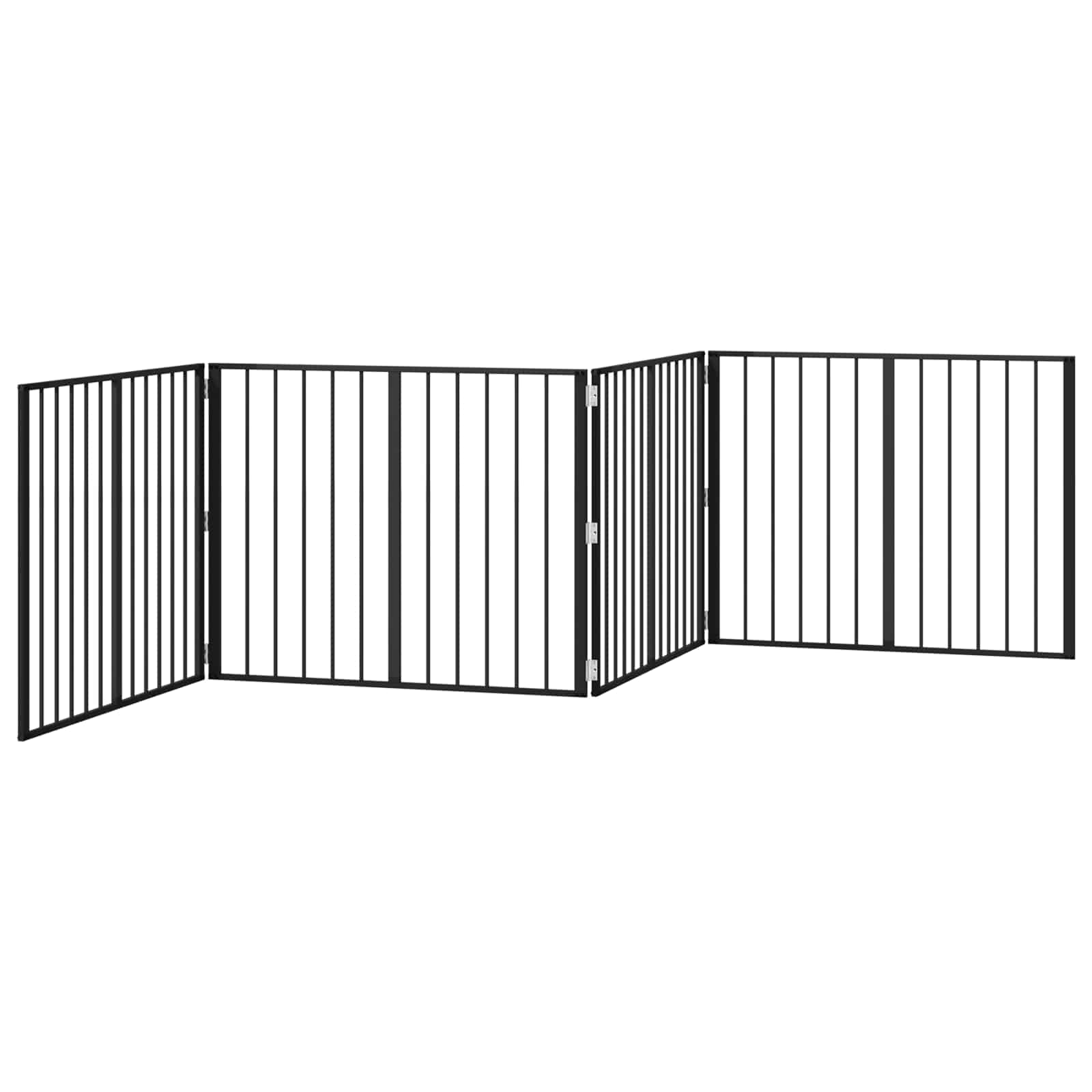 Cancello per cani 4 pcs Nero 100 x 80 cm Acciaio zincato | homemem39