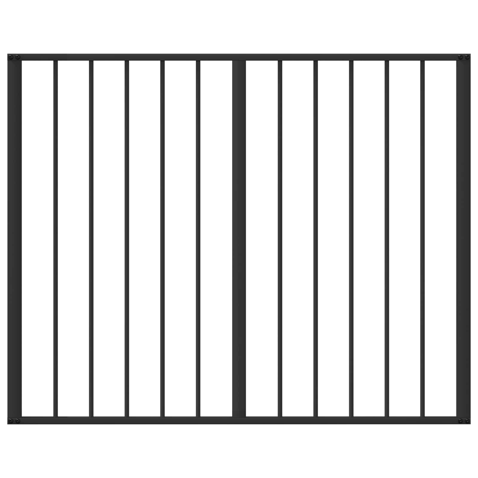 Cancello per cani 4 pcs Nero 100 x 80 cm Acciaio zincato | homemem39