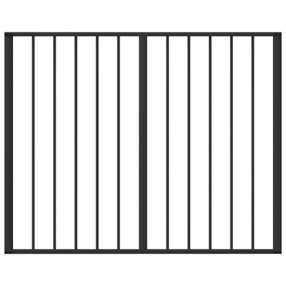 Cancello per cani 4 pcs Nero 100 x 80 cm Acciaio zincato | homemem39