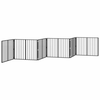 Cancello per cani 6 pcs Nero 100 x 80 cm Acciaio zincato