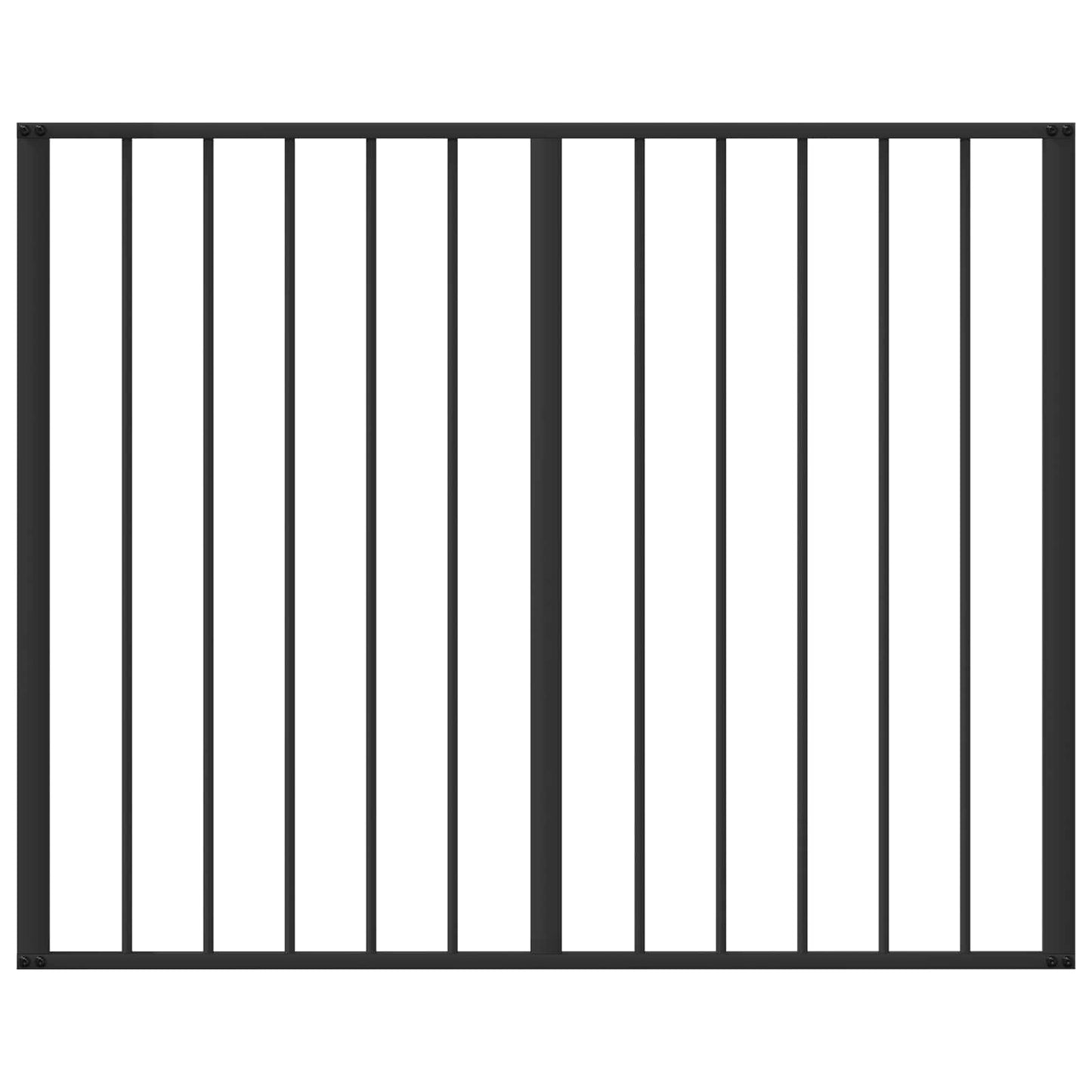 Cancello per cani 6 pcs Nero 100 x 80 cm Acciaio zincato