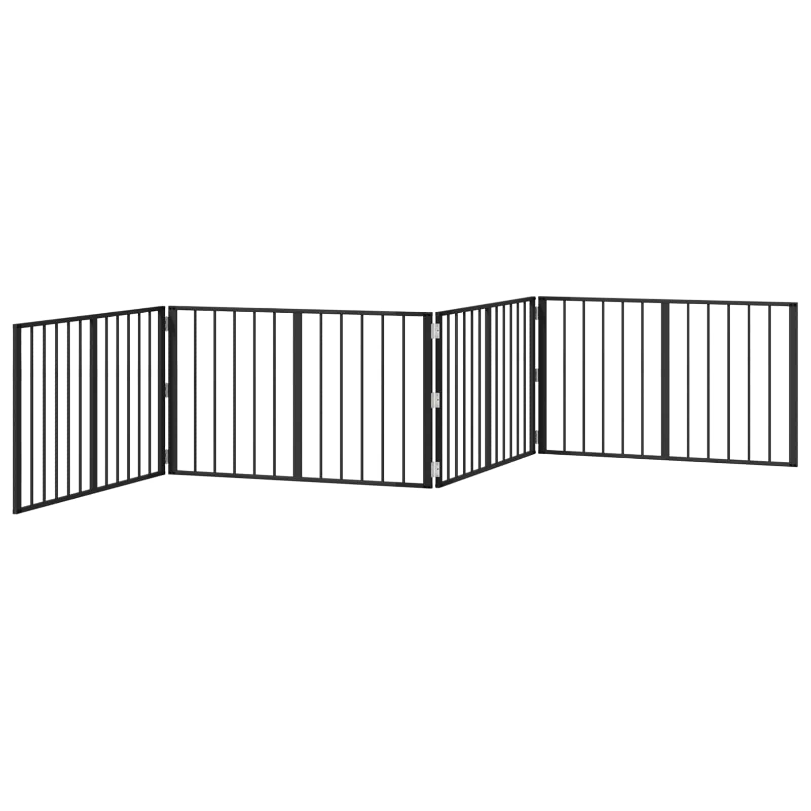 Cancello per cani 4 pcs Nero 100 x 60 cm Acciaio zincato | homemem39