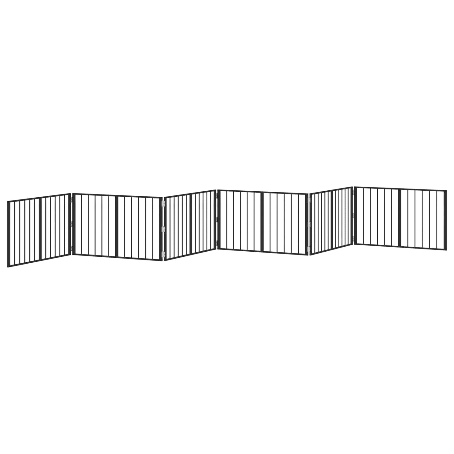 Cancello per cani 6 pcs Nero 100 x 60 cm Acciaio zincato | homemem39