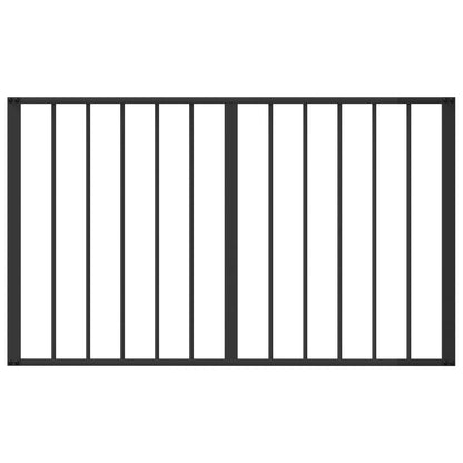 Cancello per cani 6 pcs Nero 100 x 60 cm Acciaio zincato | homemem39