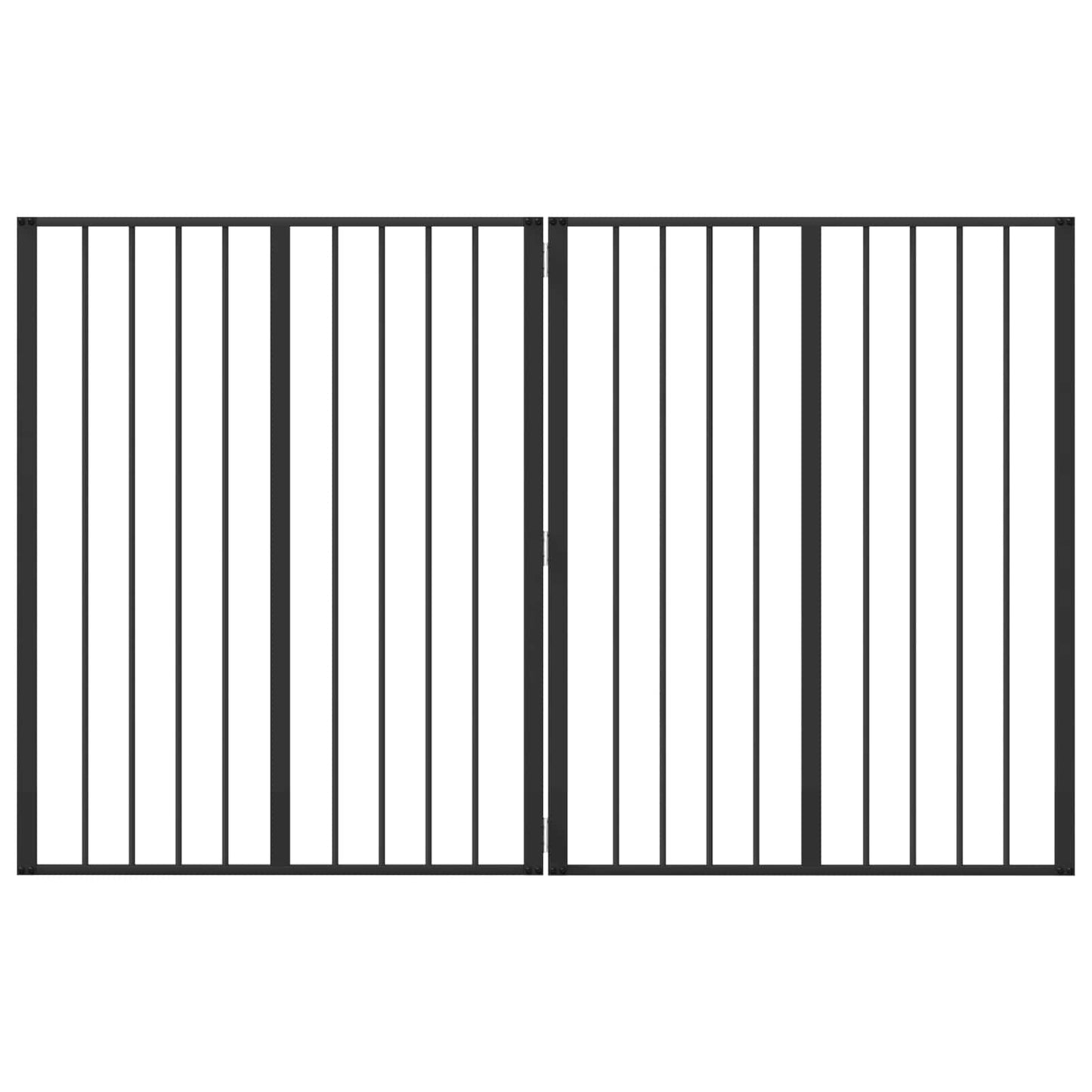 Cancello per cani 2 pcs Nero 80 x 100 cm Acciaio zincato | homemem39