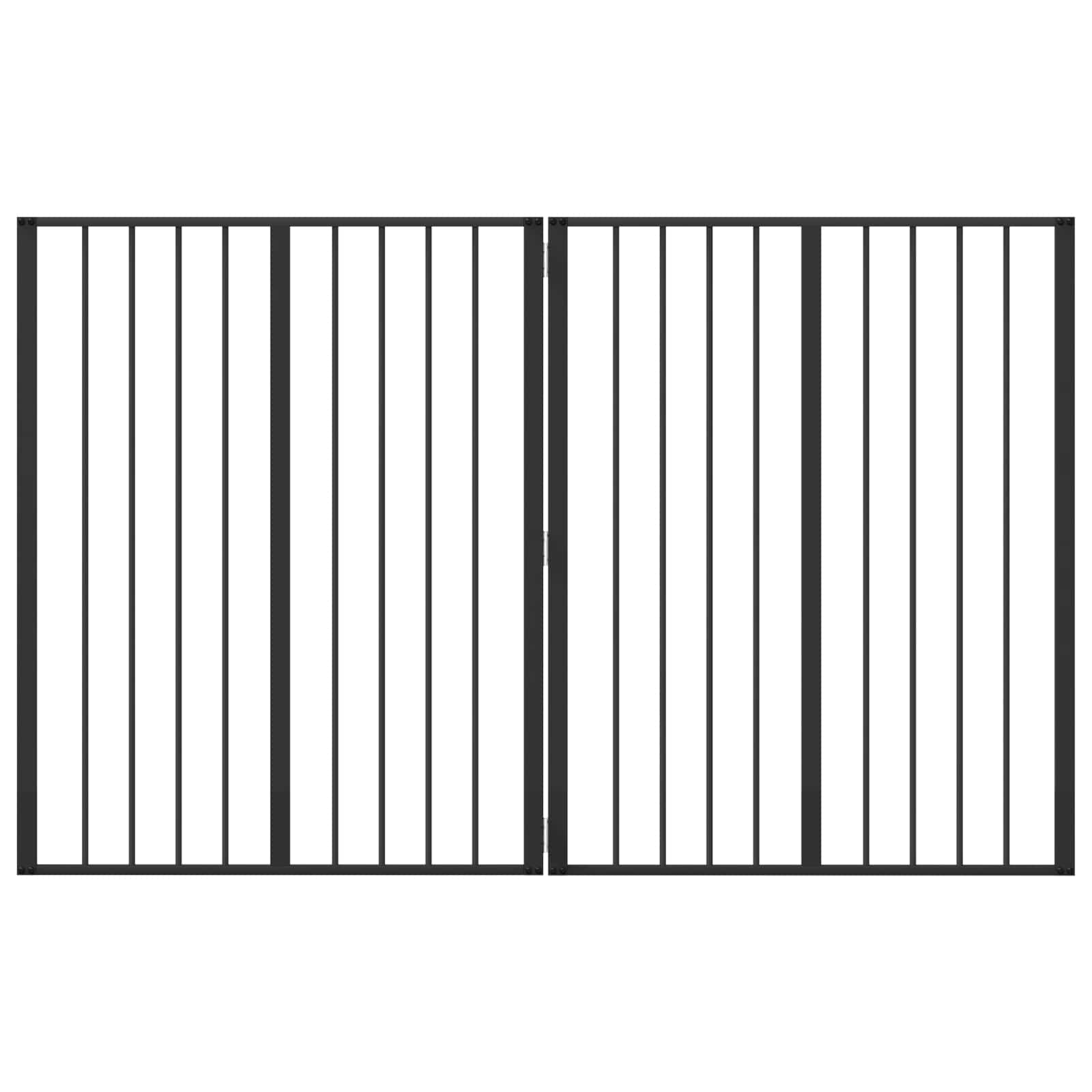 Cancello per cani 2 pcs Nero 80 x 100 cm Acciaio zincato | homemem39