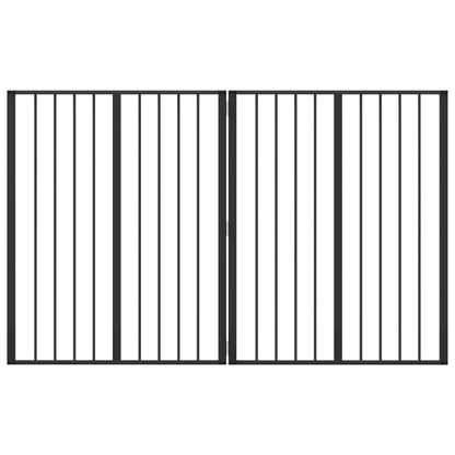 Cancello per cani 2 pcs Nero 80 x 100 cm Acciaio zincato | homemem39