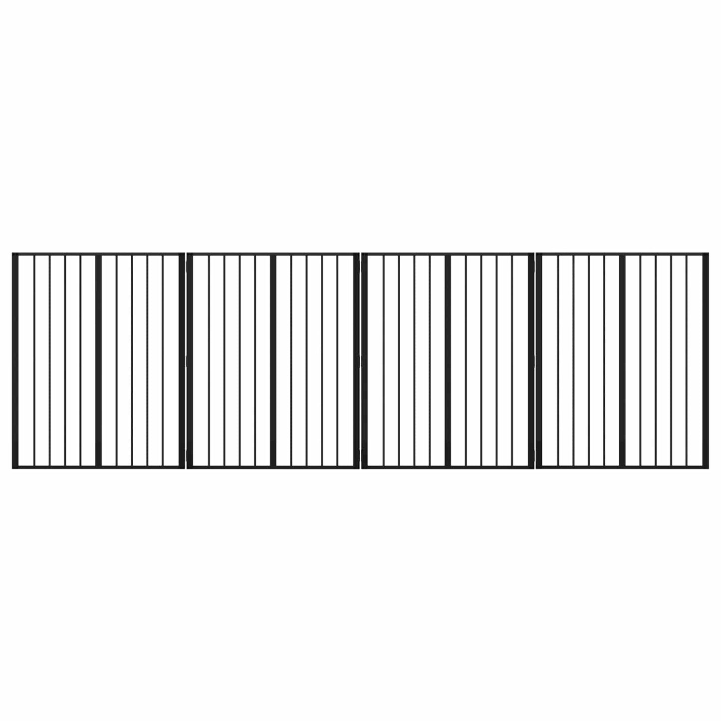 Cancello per cani 4 pcs Nero 80 x 100 cm Acciaio zincato | homemem39