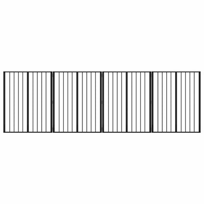 Cancello per cani 4 pcs Nero 80 x 100 cm Acciaio zincato | homemem39