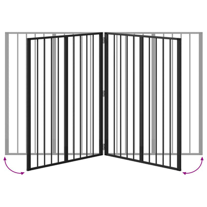 Cancello per cani 4 pcs Nero 80 x 100 cm Acciaio zincato | homemem39