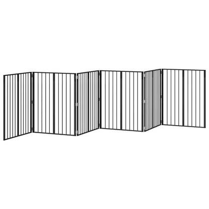 Cancello per cani 6 pcs Nero 80 x 100 cm Acciaio zincato