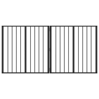 Cancello per cani 2 pcs Nero 80 x 80 cm Acciaio zincato | homemem39