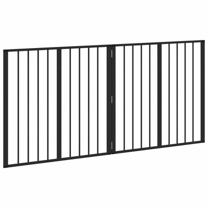 Cancello per cani 2 pcs Nero 80 x 80 cm Acciaio zincato | homemem39