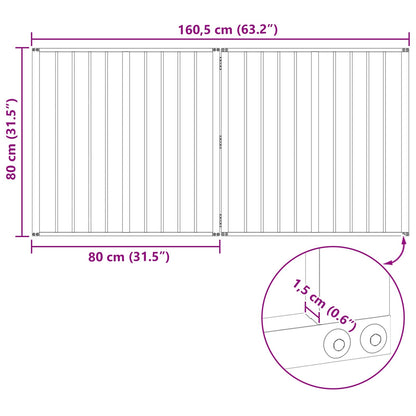 Cancello per cani 2 pcs Nero 80 x 80 cm Acciaio zincato | homemem39