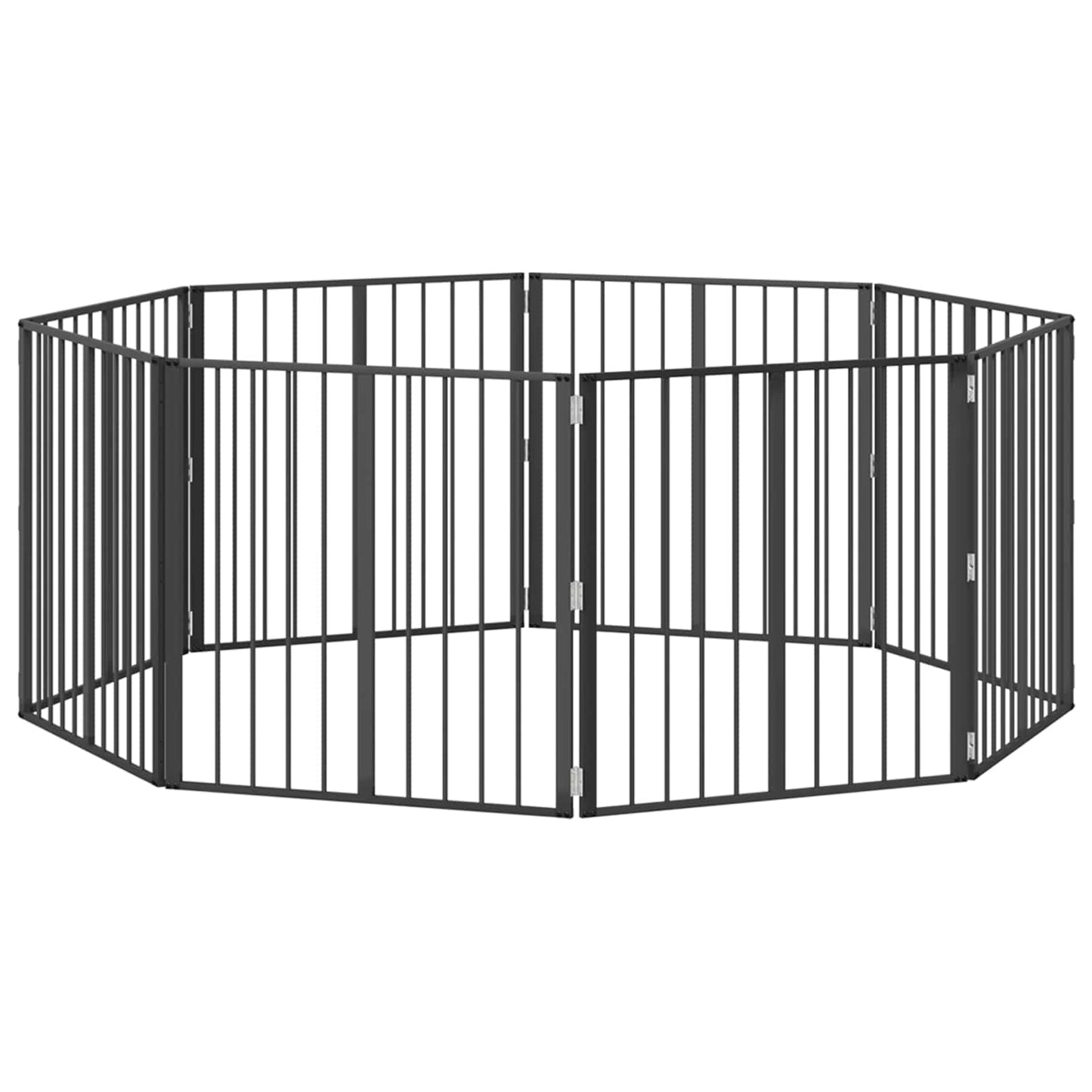 Cancello per cani 8 pcs Nero 80 x 80 cm Acciaio zincato