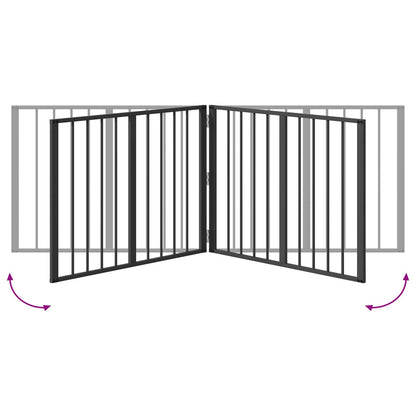 Cancello per cani 2 pcs Nero 80 x 60 cm Acciaio zincato | homemem39