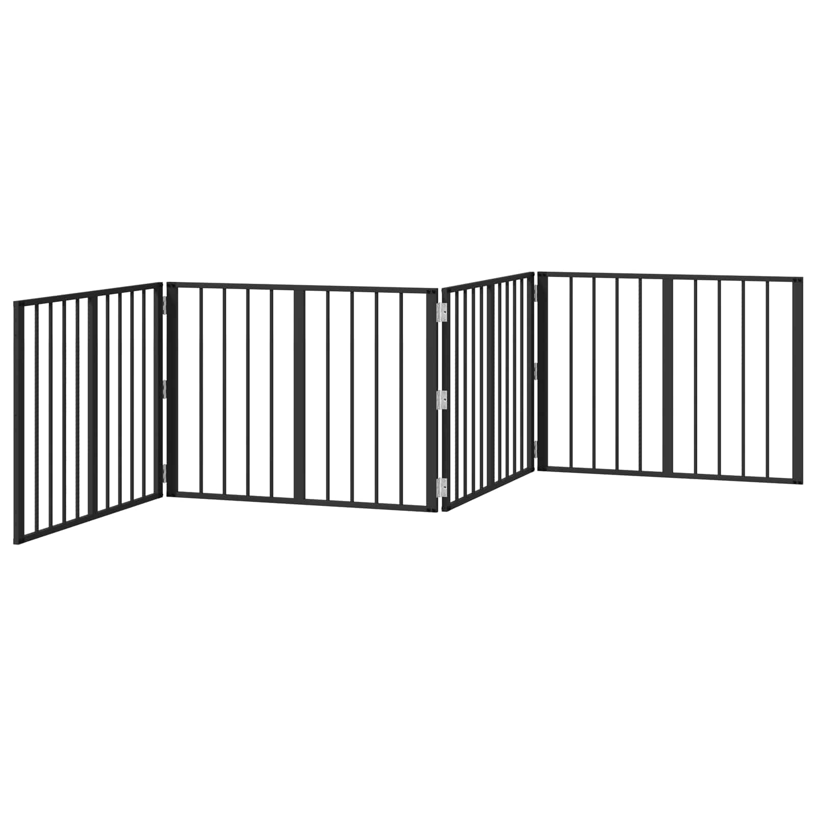 Cancello per cani 4 pcs Nero 80 x 60 cm Acciaio zincato | homemem39