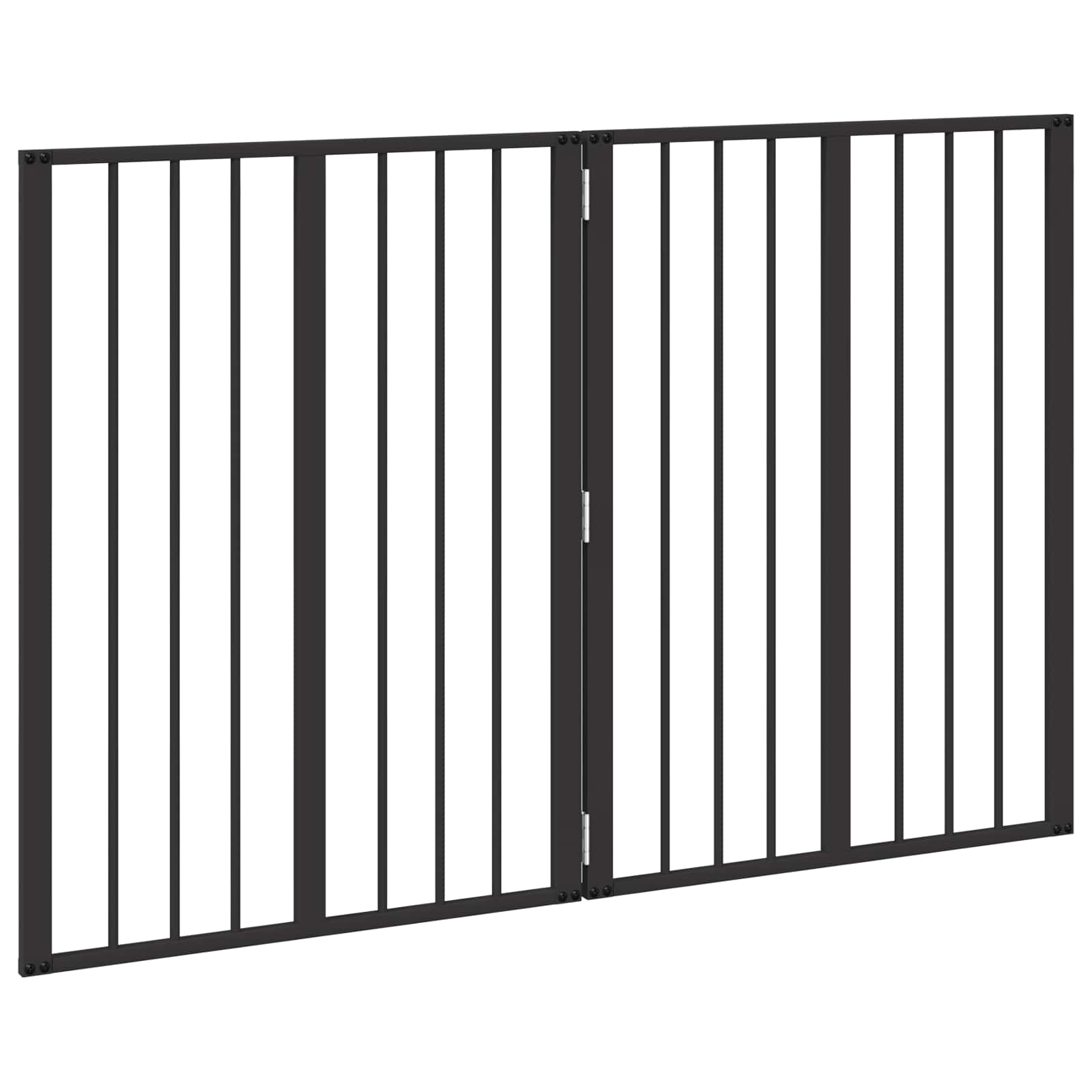 Cancello per cani 2 pcs Nero 60 x 80 cm Acciaio zincato | homemem39