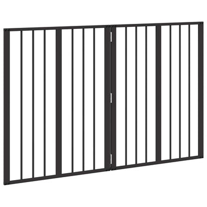 Cancello per cani 2 pcs Nero 60 x 80 cm Acciaio zincato | homemem39