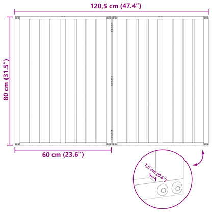 Cancello per cani 2 pcs Nero 60 x 80 cm Acciaio zincato