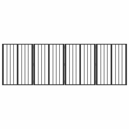 Cancello per cani 4 pcs Nero 60 x 80 cm Acciaio zincato | homemem39