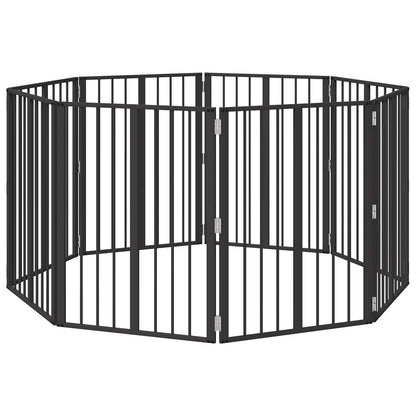 Cancello per cani 8 pcs Nero 60 x 80 cm Acciaio zincato